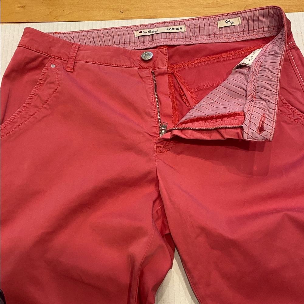 ROSNER from the heart May bright coral pink  cotton mix Chino Pants Size 4 - Picture 7 of 14